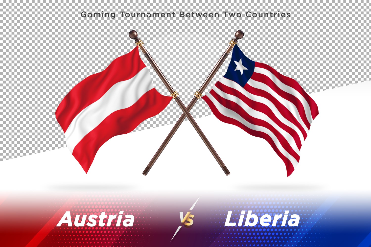 Austria versus Liberia Two Flags