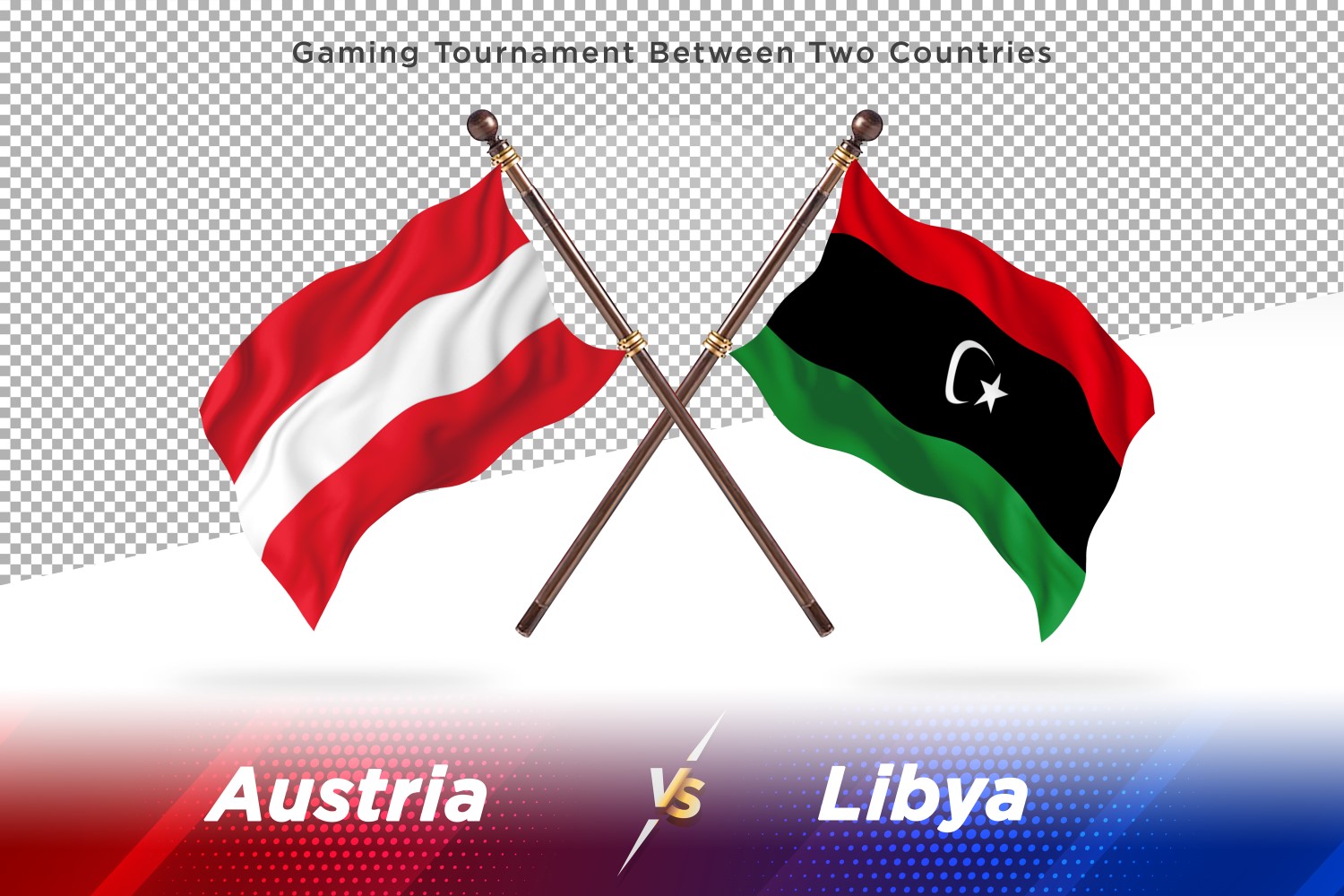 Austria versus Libya Two Flags