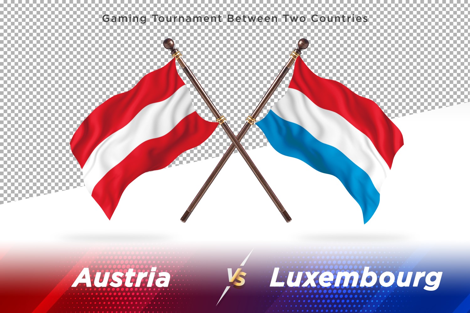 Austria versus Luxembourg Two Flags