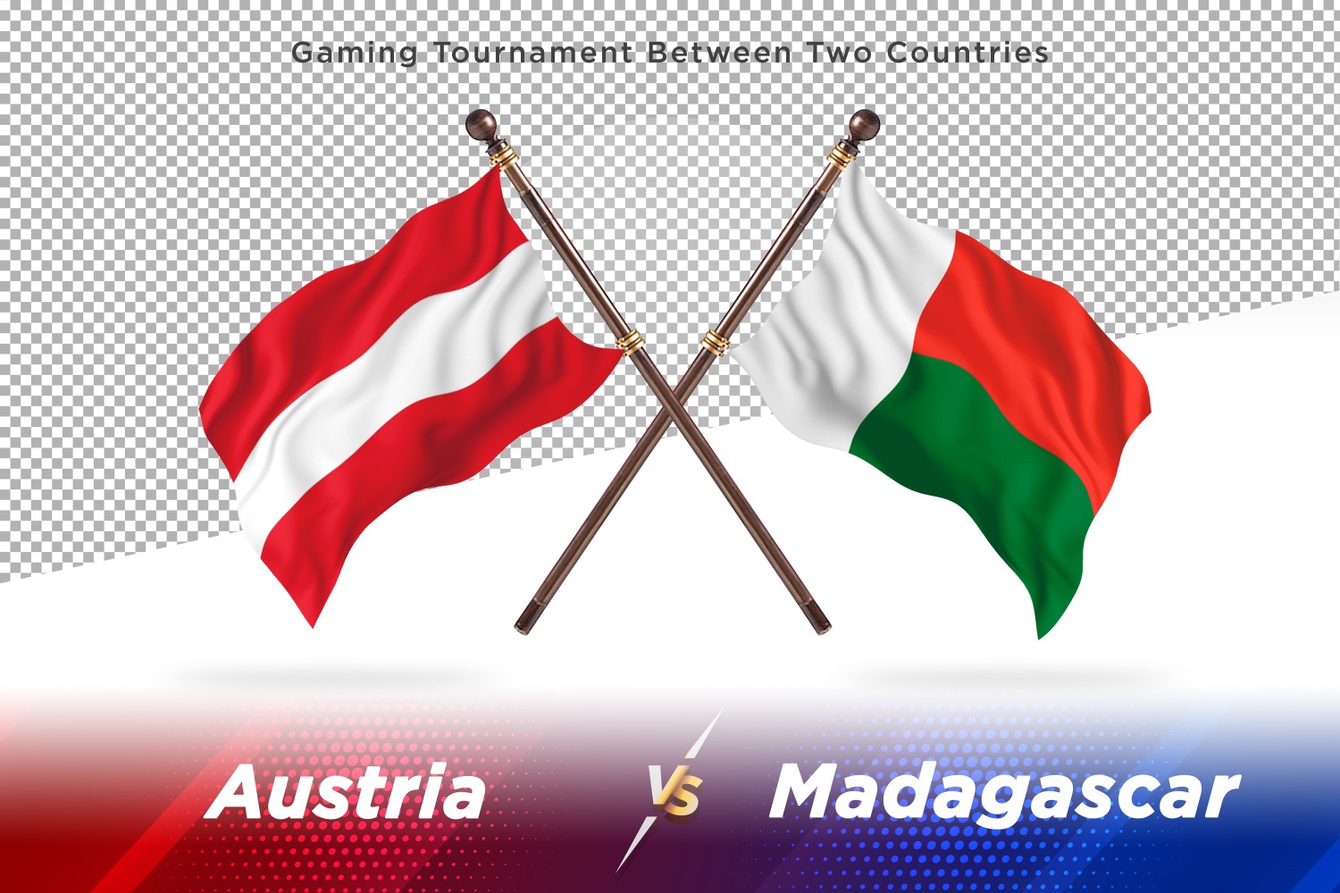 Austria versus Madagascar Two Flags