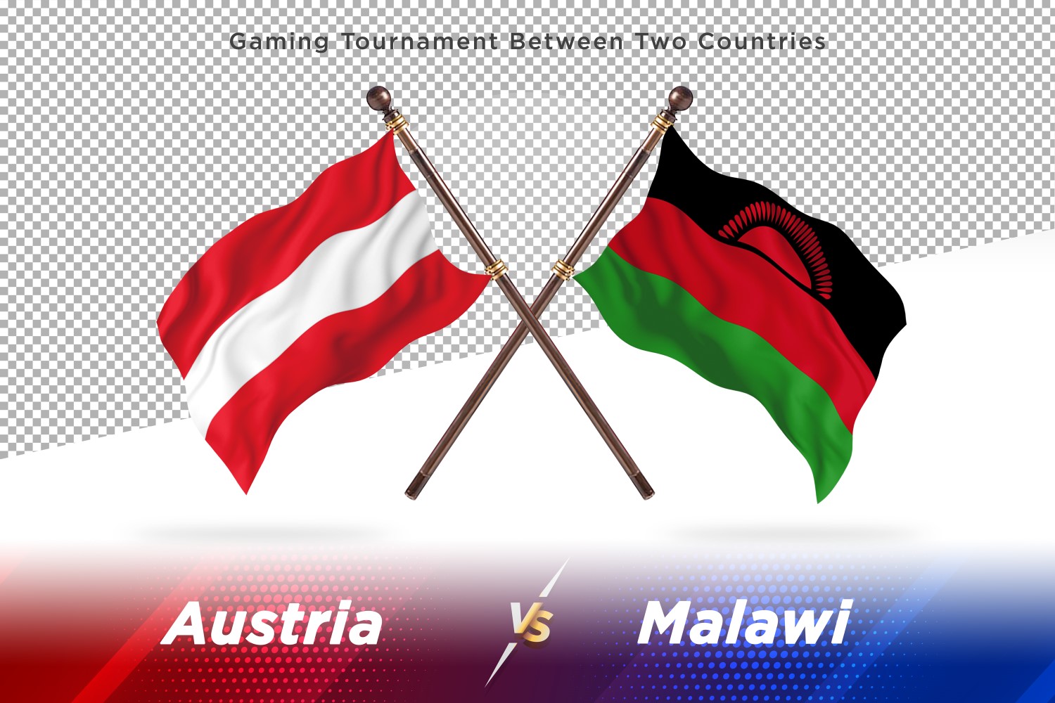 Austria versus Malawi Two Flags