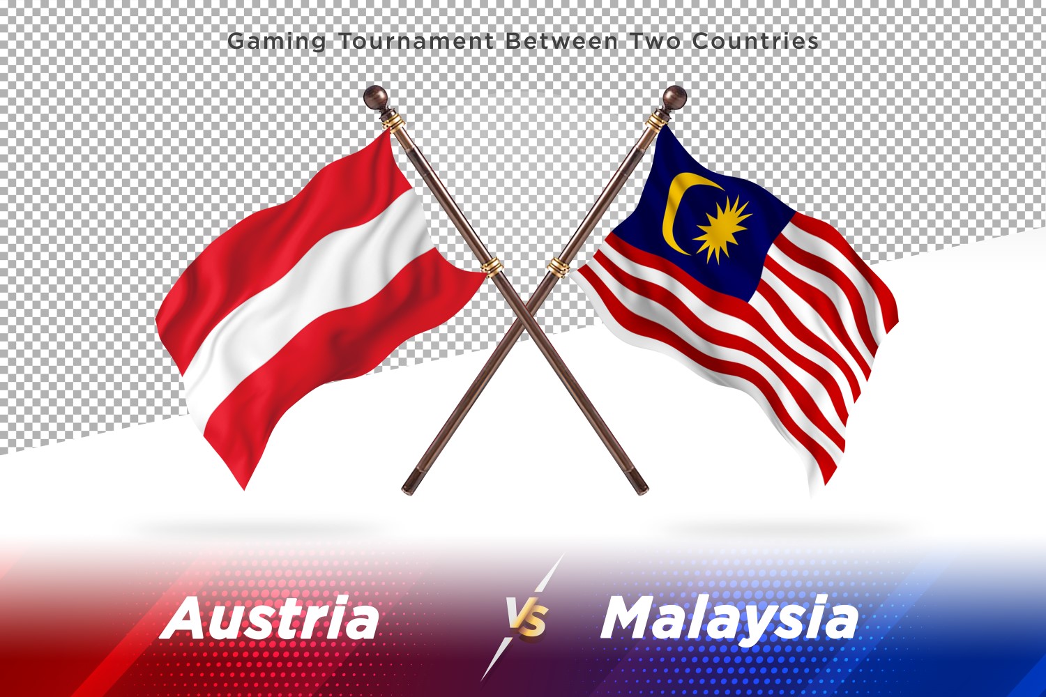 Austria versus Malaysia Two Flags