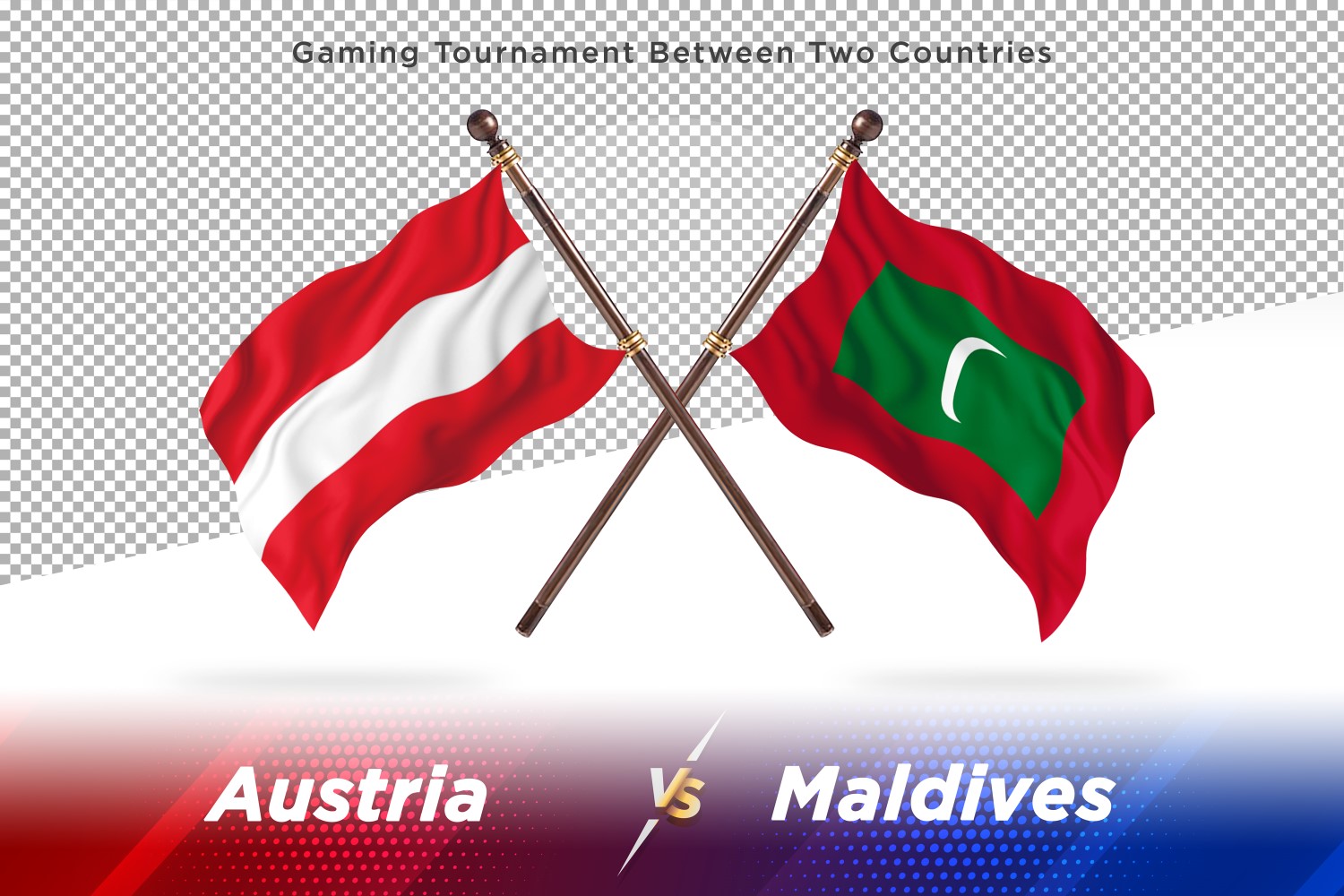 Austria versus Maldives Two Flags