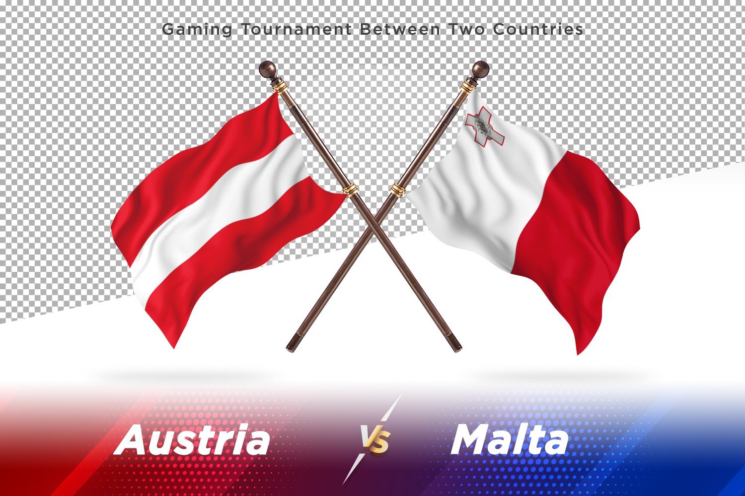 Austria versus Malta Two Flags