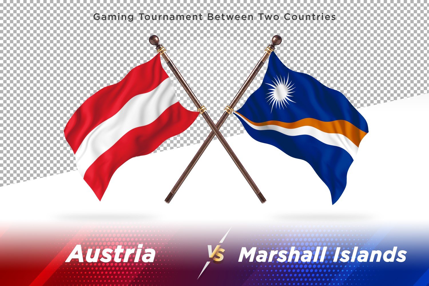 Austria versus marshal islands Two Flags