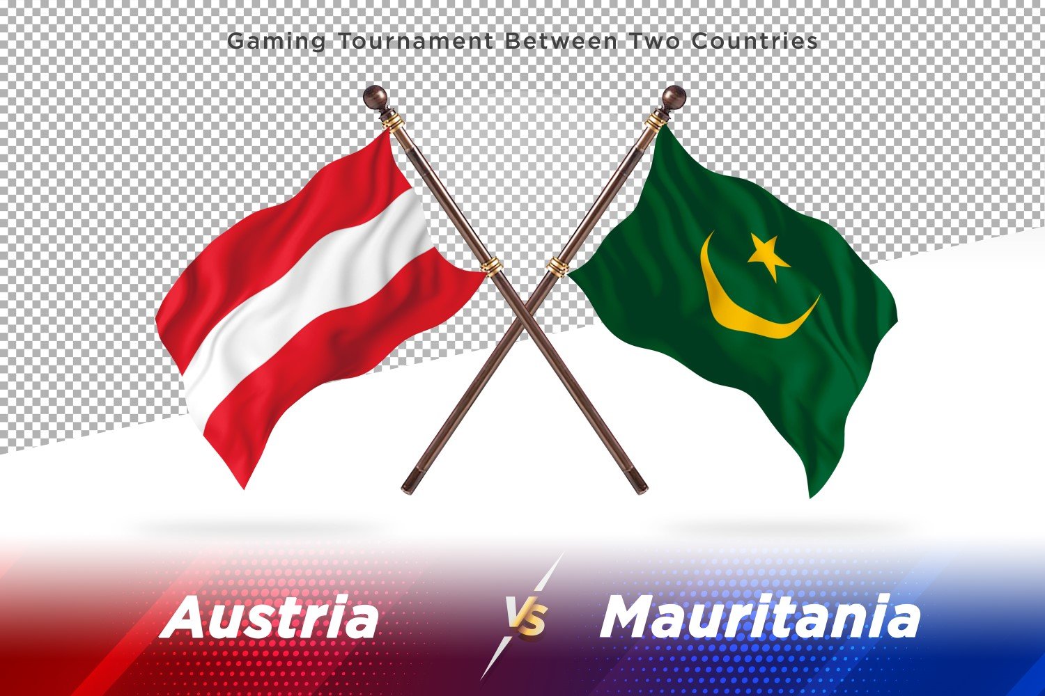 Austria versus Mauritania Two Flags