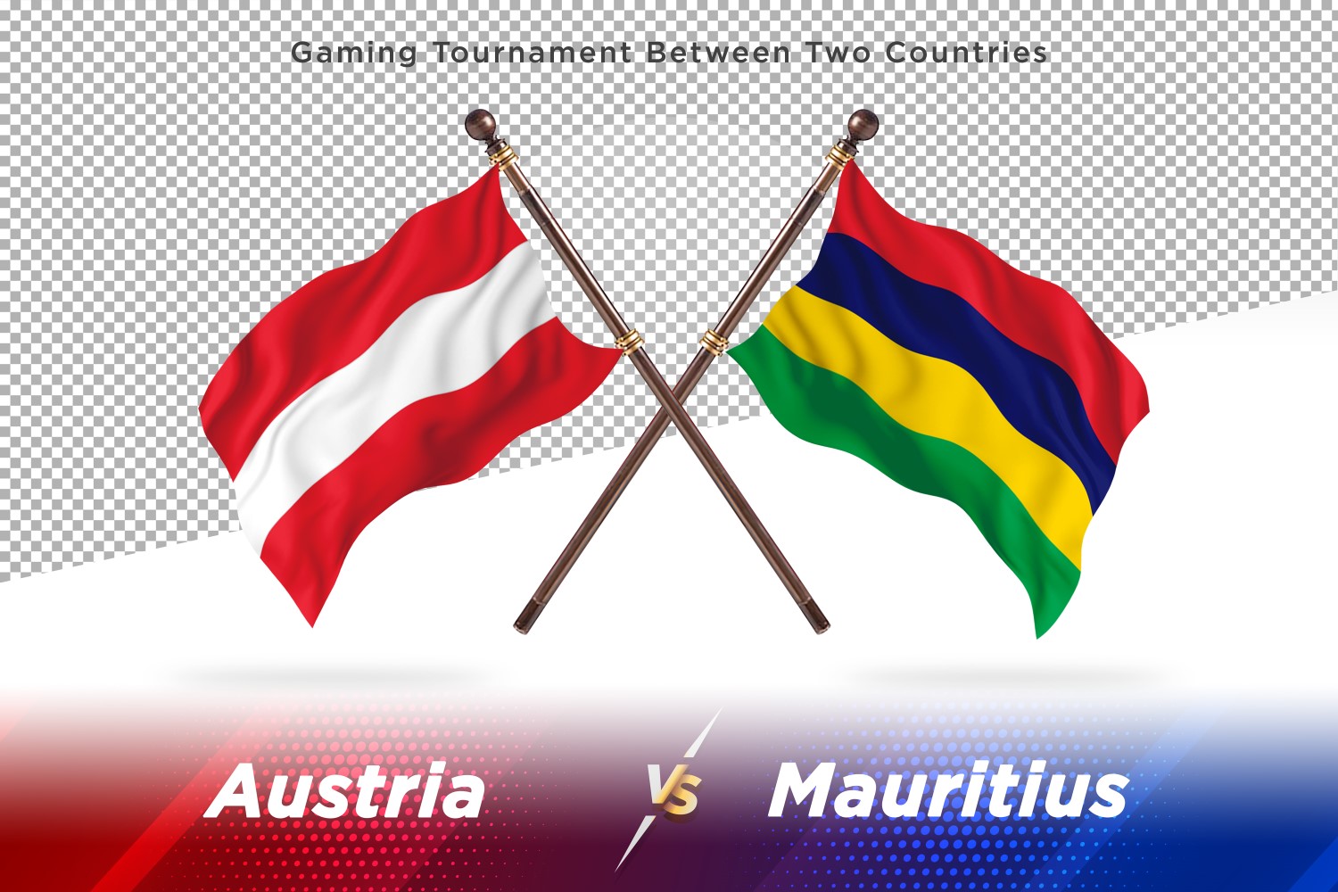 Austria versus Mauritius Two Flags