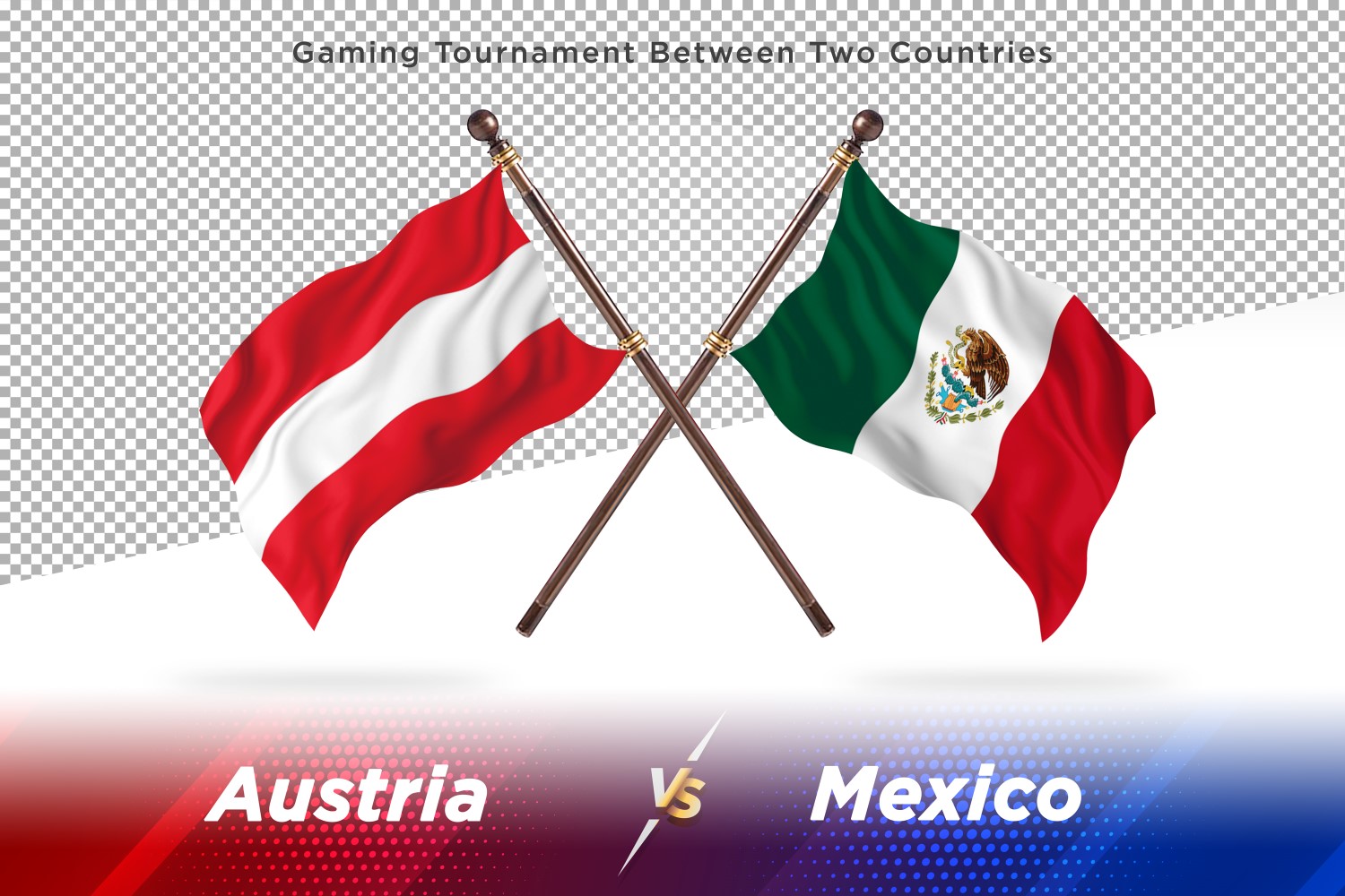 Austria versus Mexico Two Flags