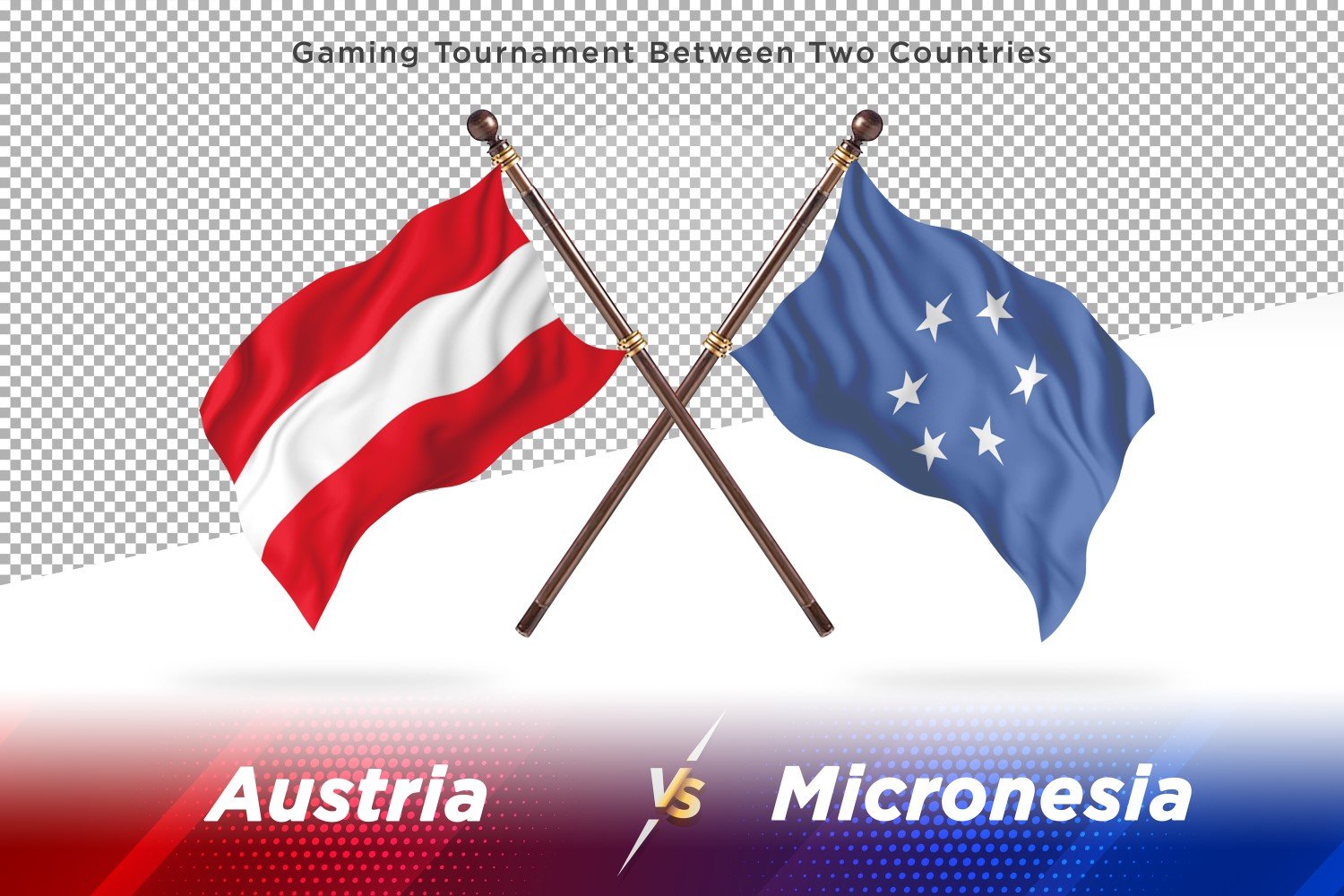 Austria versus Micronesia Two Flags