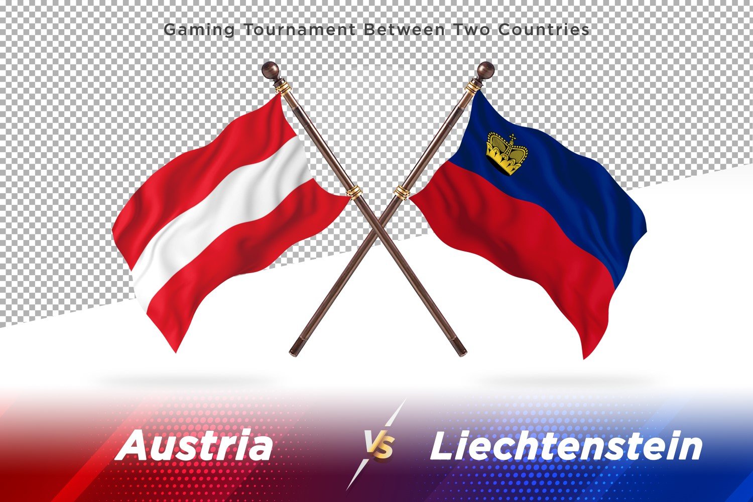 Austria versus Liechtenstein Two Flags