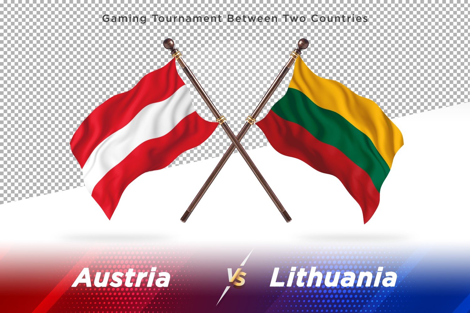 Austria versus Lithuania Two Flags