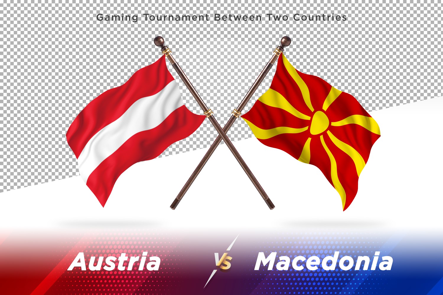 Austria versus Macedonia Two Flags