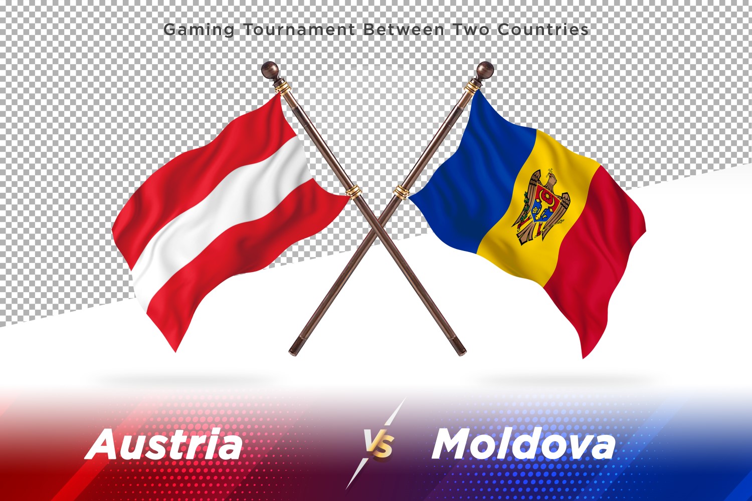 Austria versus Moldova Two Flags