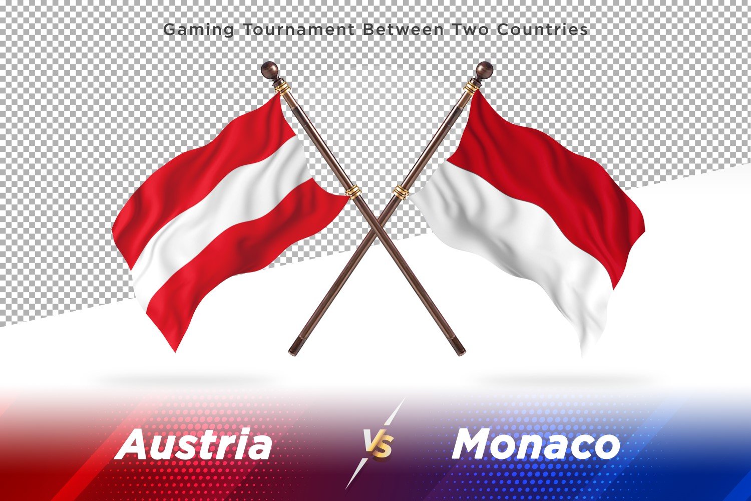 Austria versus Monaco Two Flags