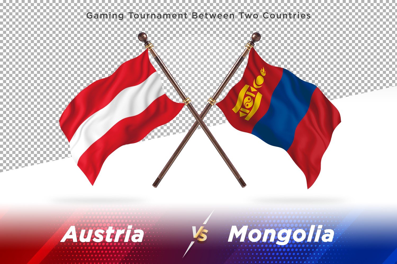 Austria versus Mongolia Two Flags