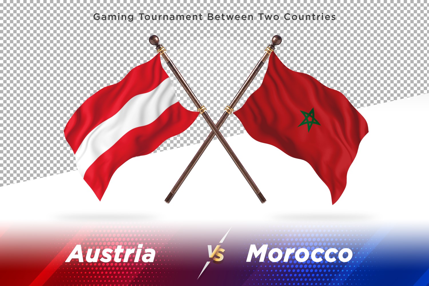 Austria versus morocco Two Flags