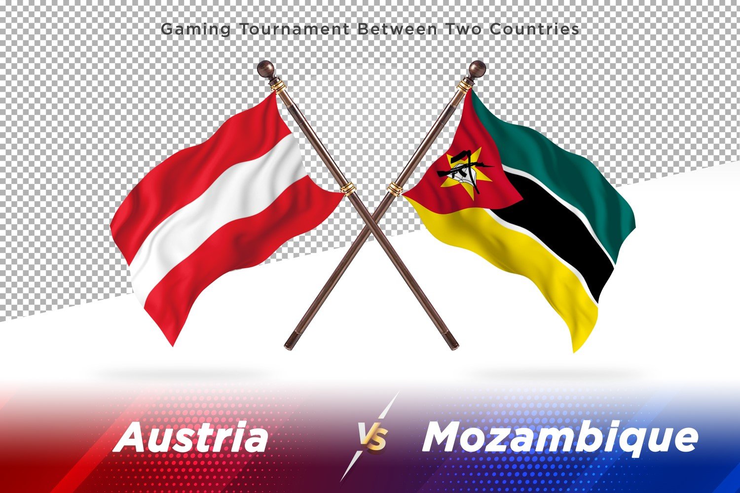 Austria versus Mozambique Two Flags