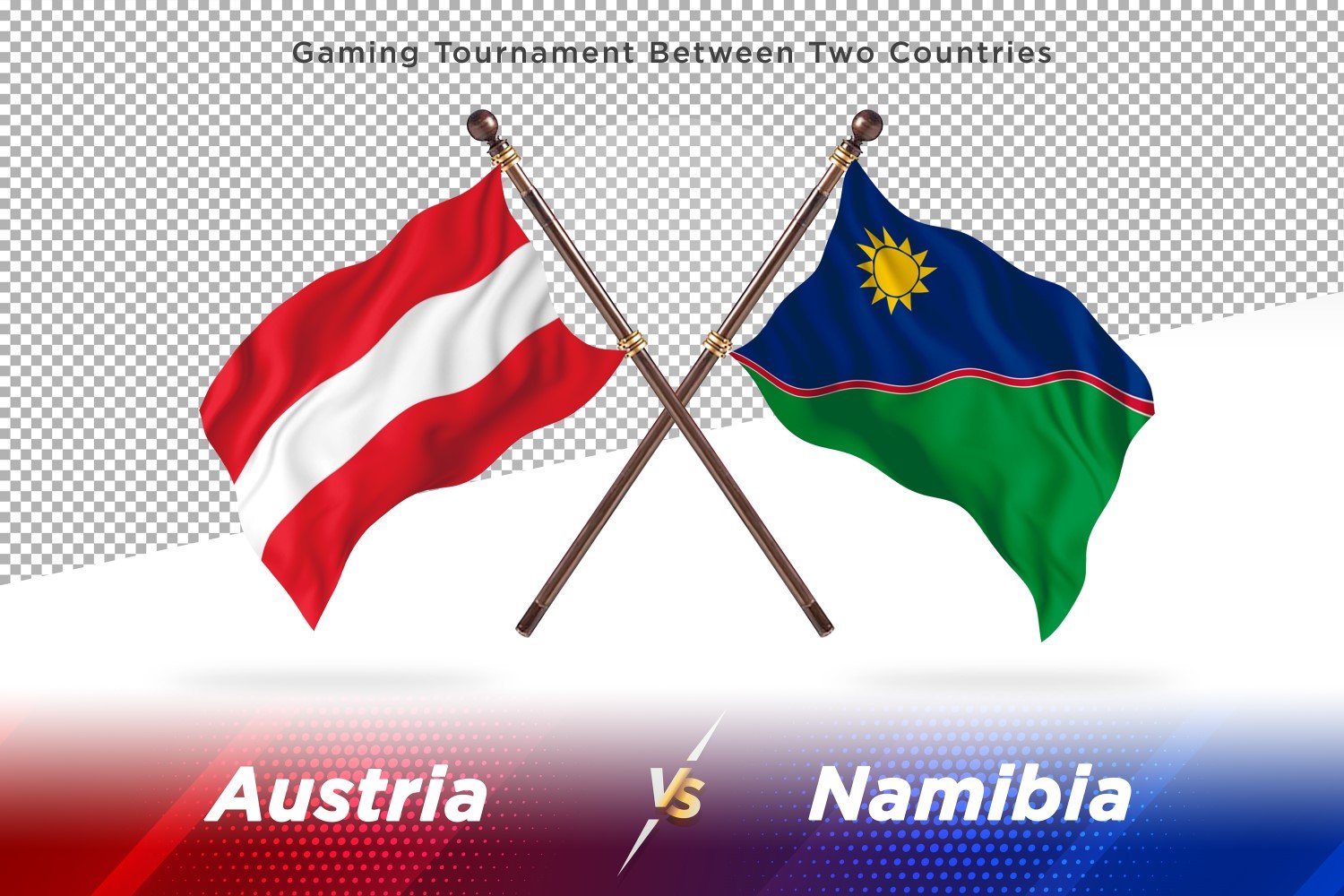 Austria versus Namibia Two Flags