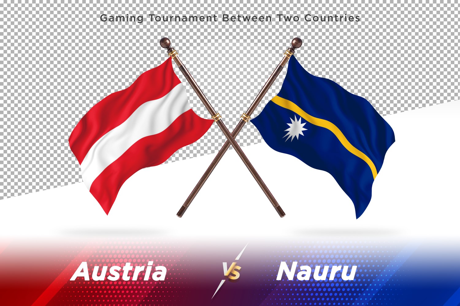 Austria versus Nauru Two Flags