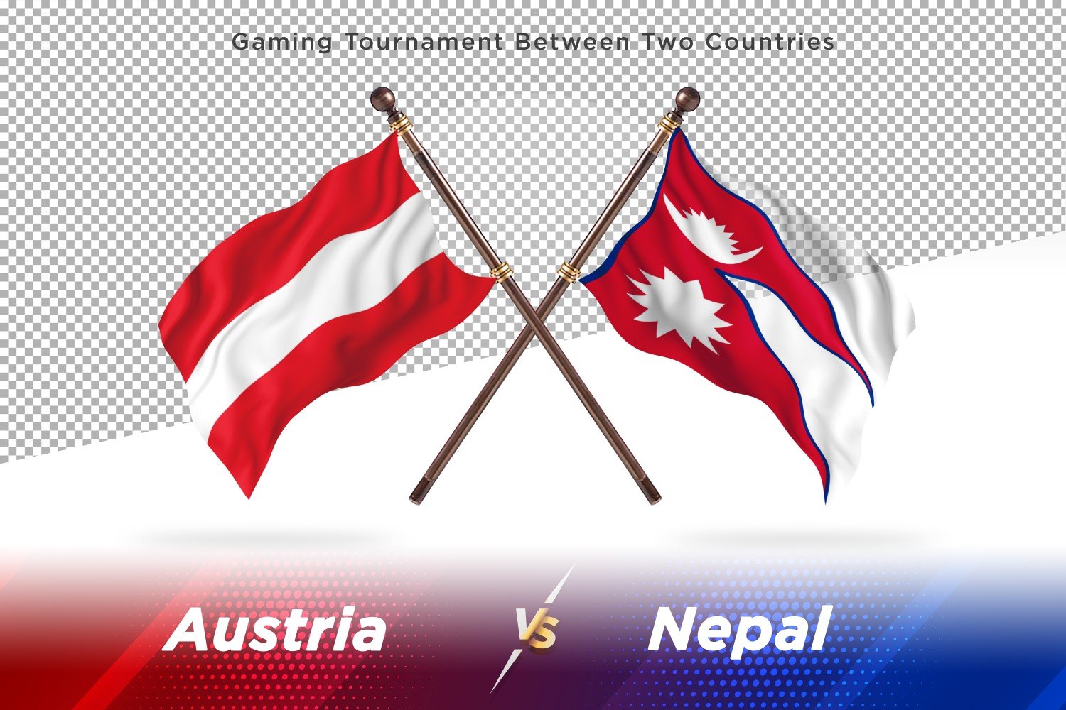 Austria versus Nepal Two Flags