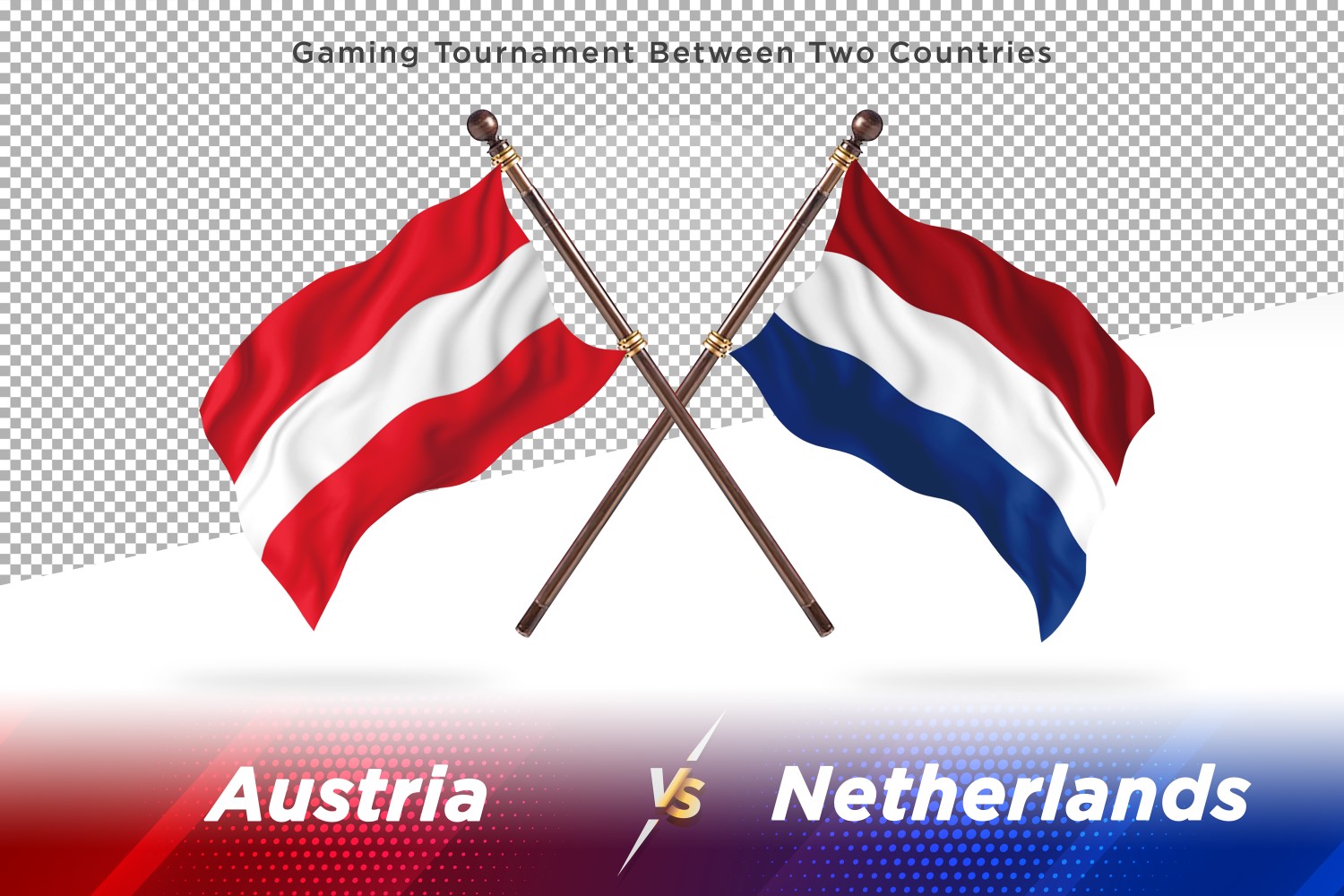 Austria versus Netherlands Two Flags