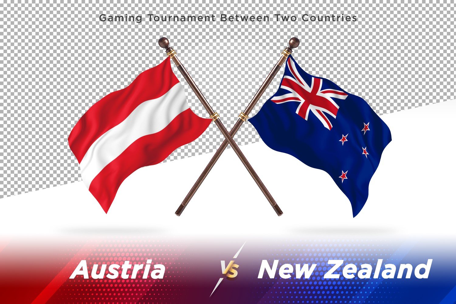 Austria versus new Zealand Two Flags