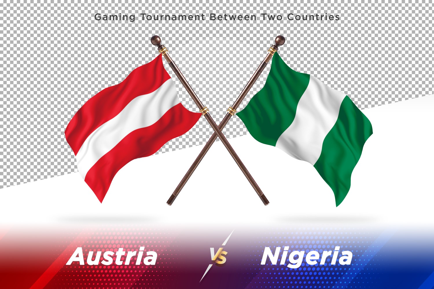 Austria versus Nigeria Two Flags