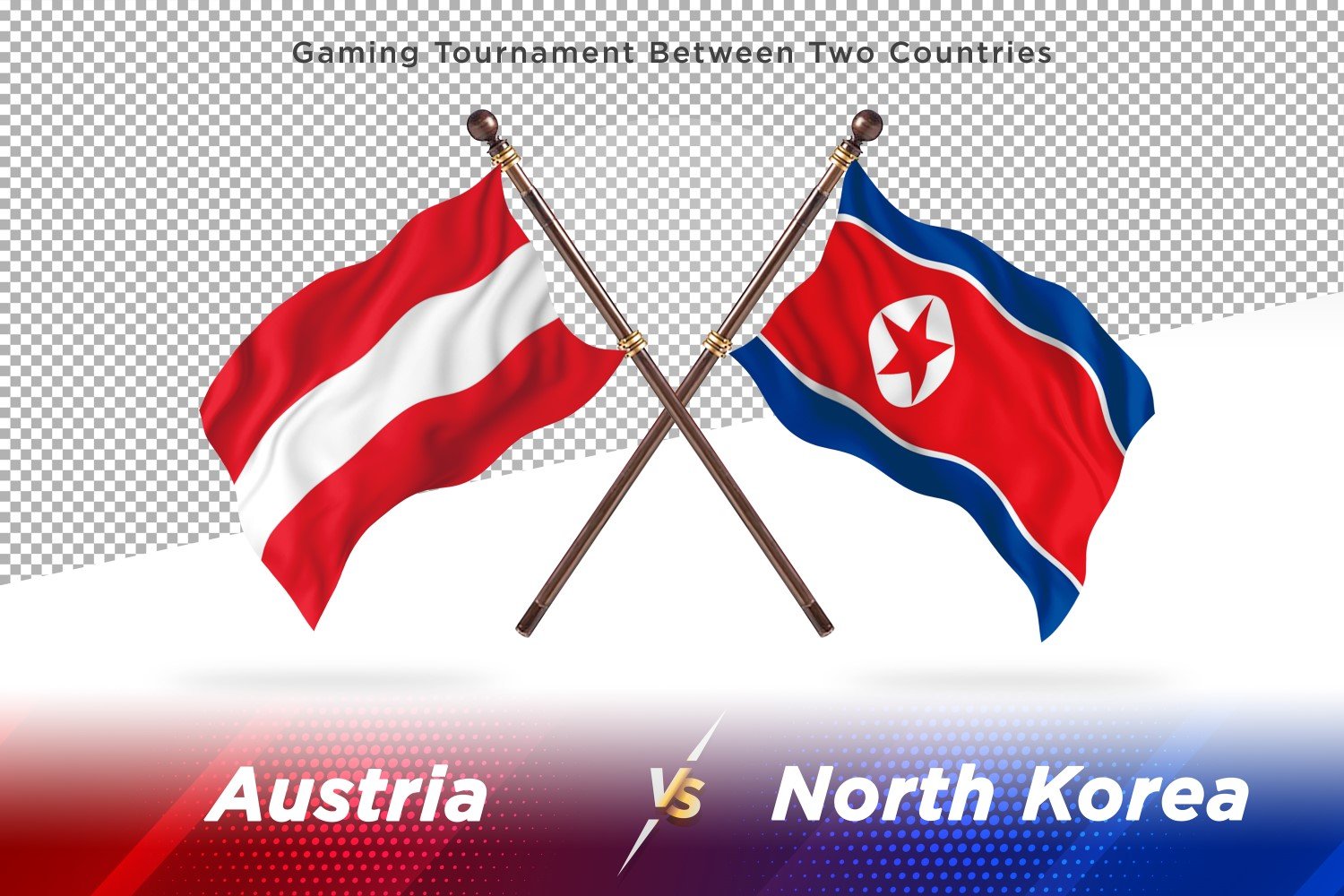 Austria versus north Korea Two Flags