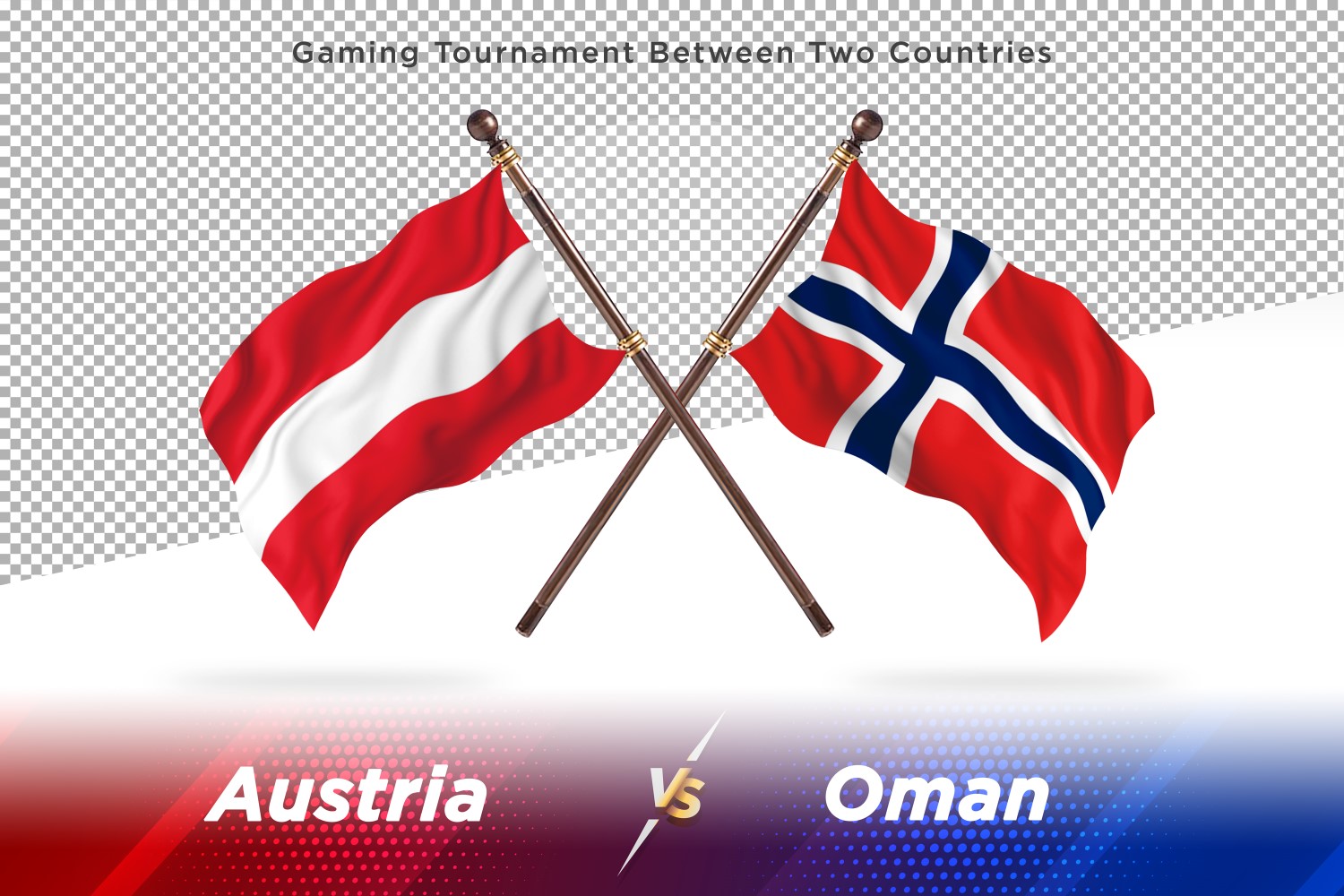 Austria versus Oman Two Flags