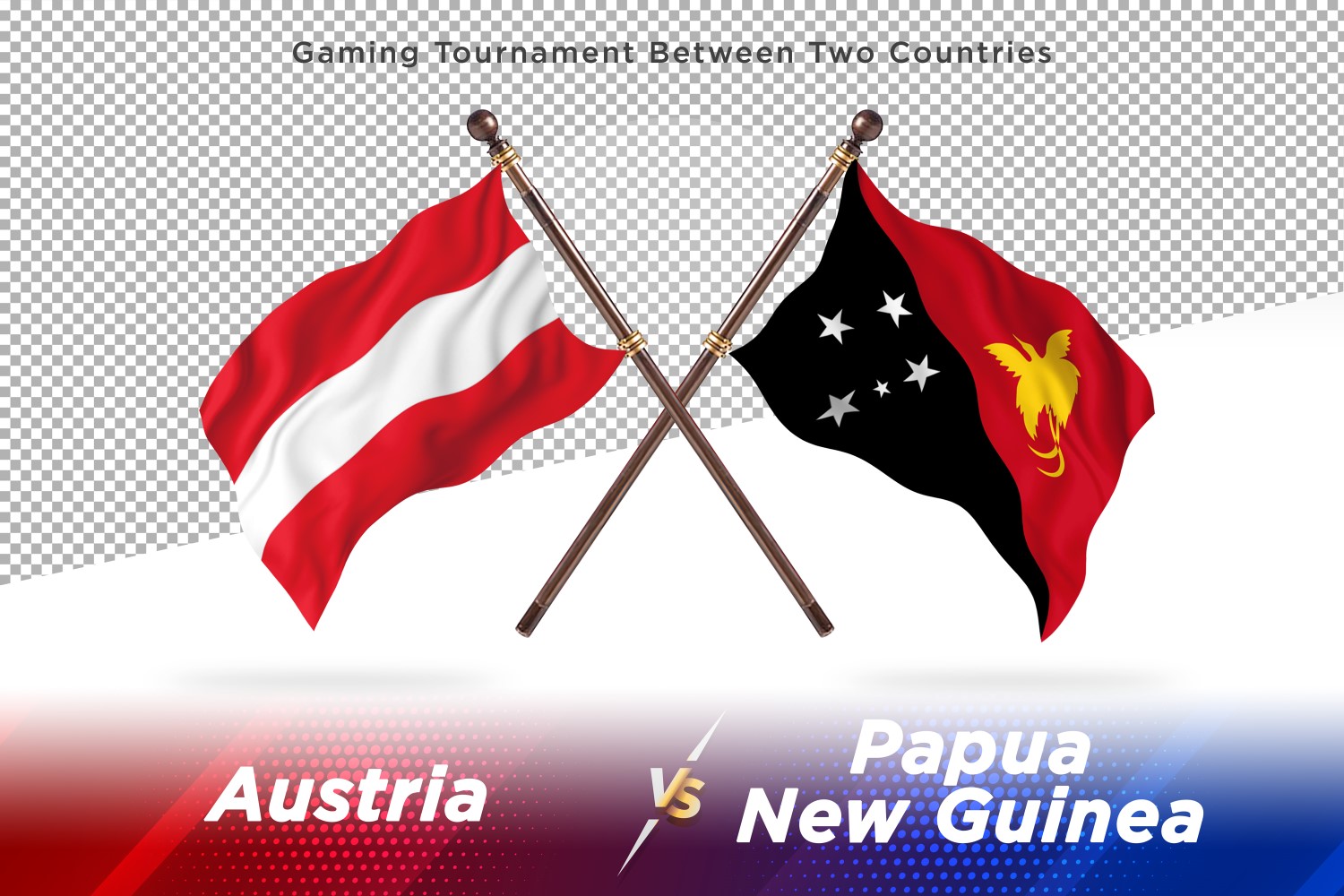 Austria versus Papua new guinea Two Flags