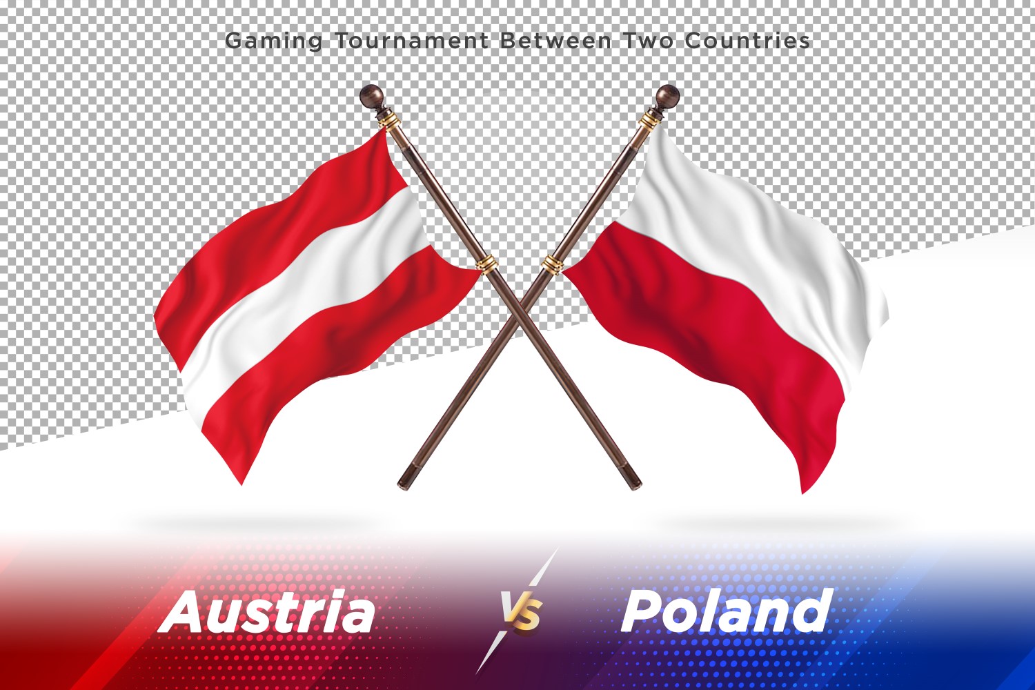 Austria versus Poland Two Flags