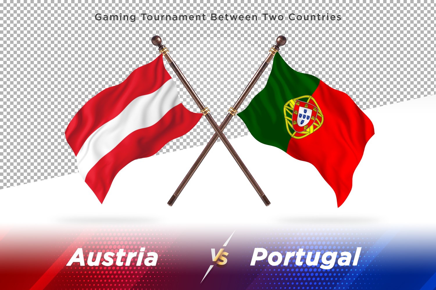 Austria versus Portugal Two Flags