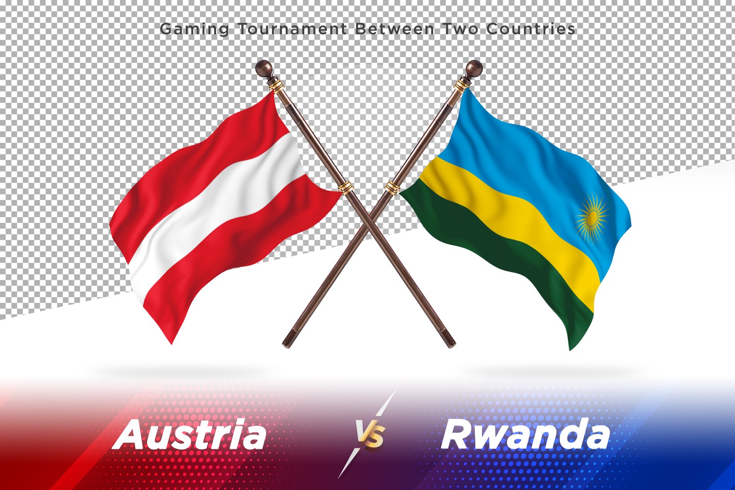 Austria versus Rwanda Two Flags