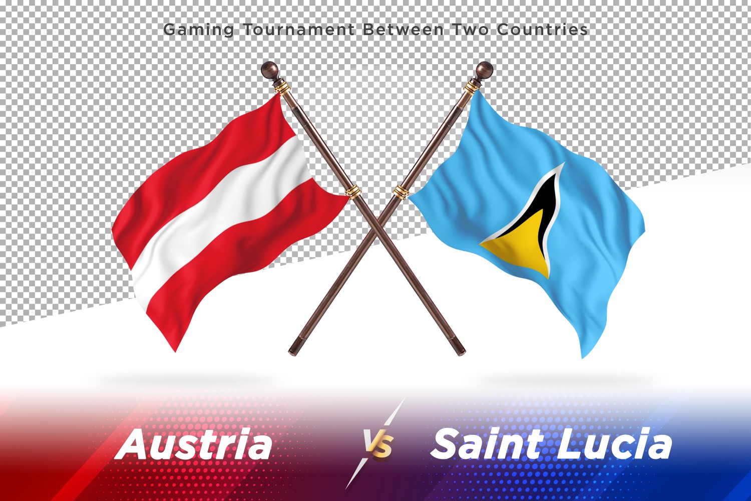 Austria versus saint Lucia Two Flags