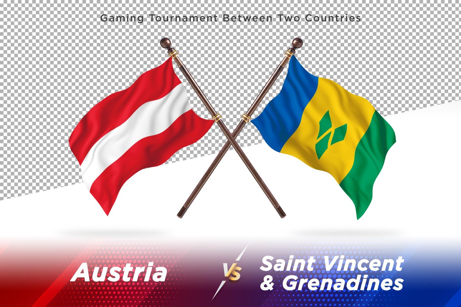 Austria versus saint Vincent and the grenadines Two Flags