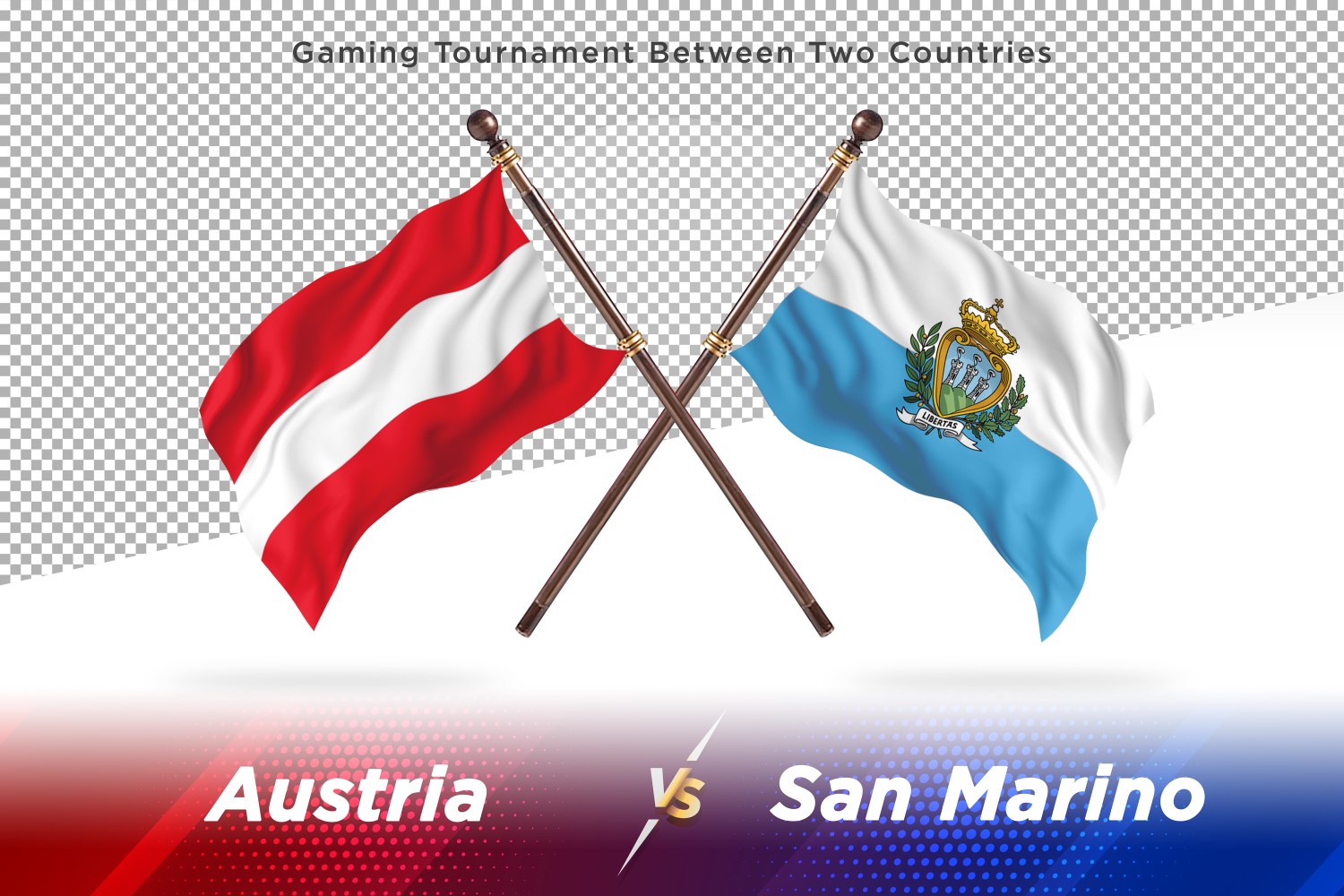 Austria versus san Marino Two Flags