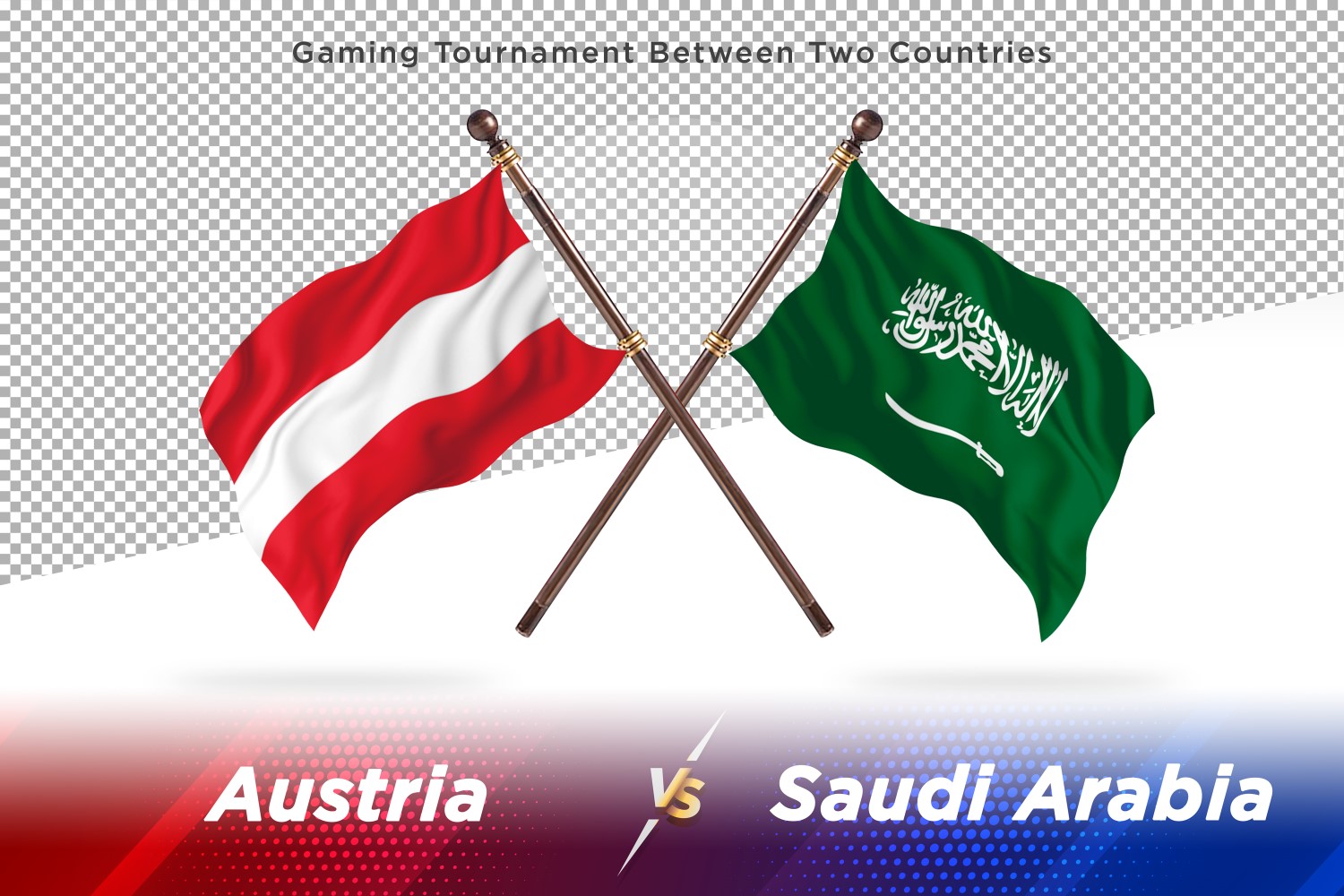 Austria versus Saudi Arabia Two Flags