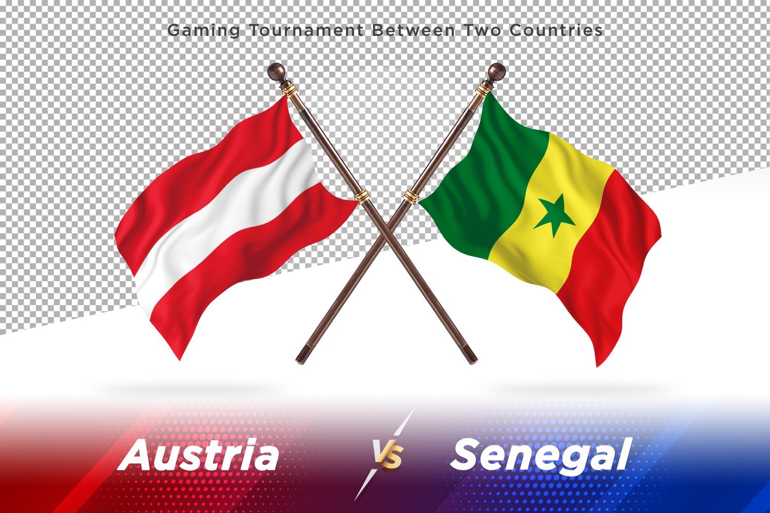 Austria versus Senegal Two Flags