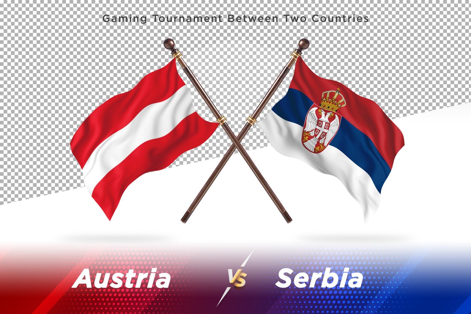 Austria versus Serbia Two Flags