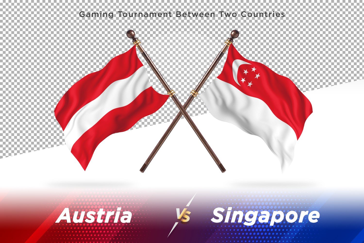 Austria versus singapore Two Flags