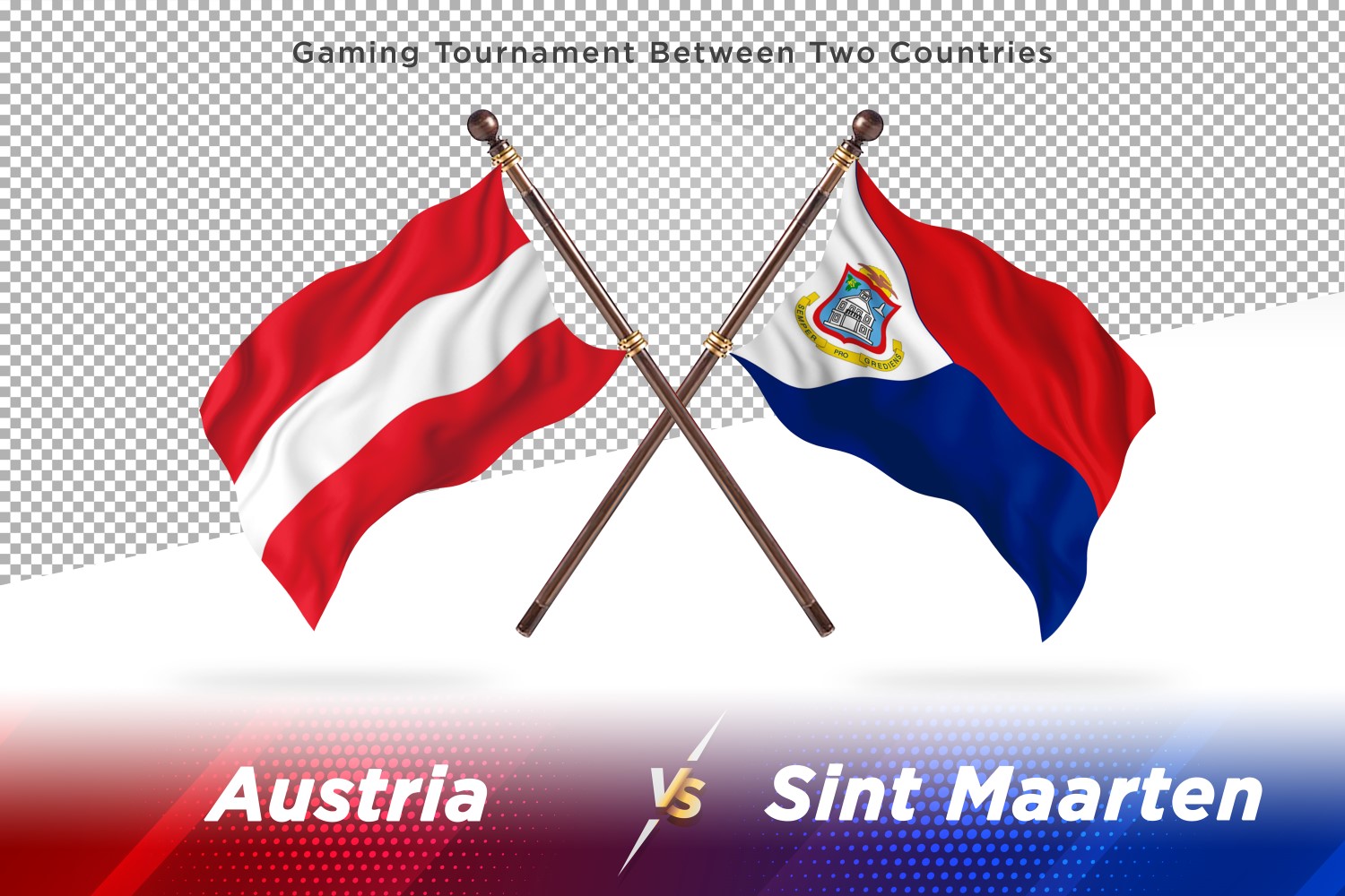 Austria versus Sint marten Two Flags