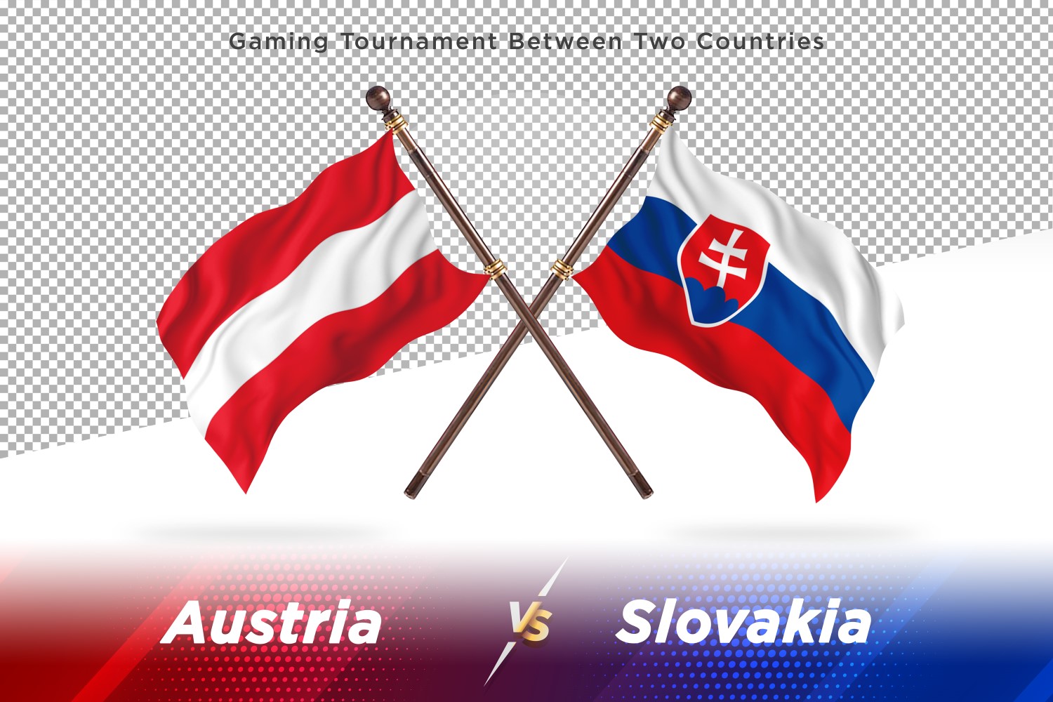 Austria versus Slovakia Two Flags