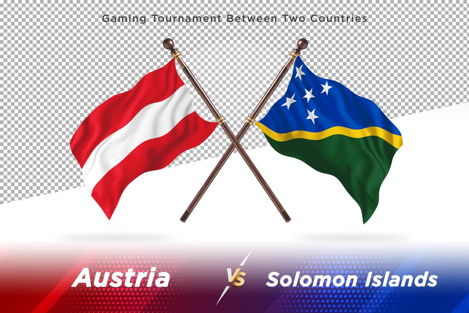 Austria versus Solomon islands Two Flags