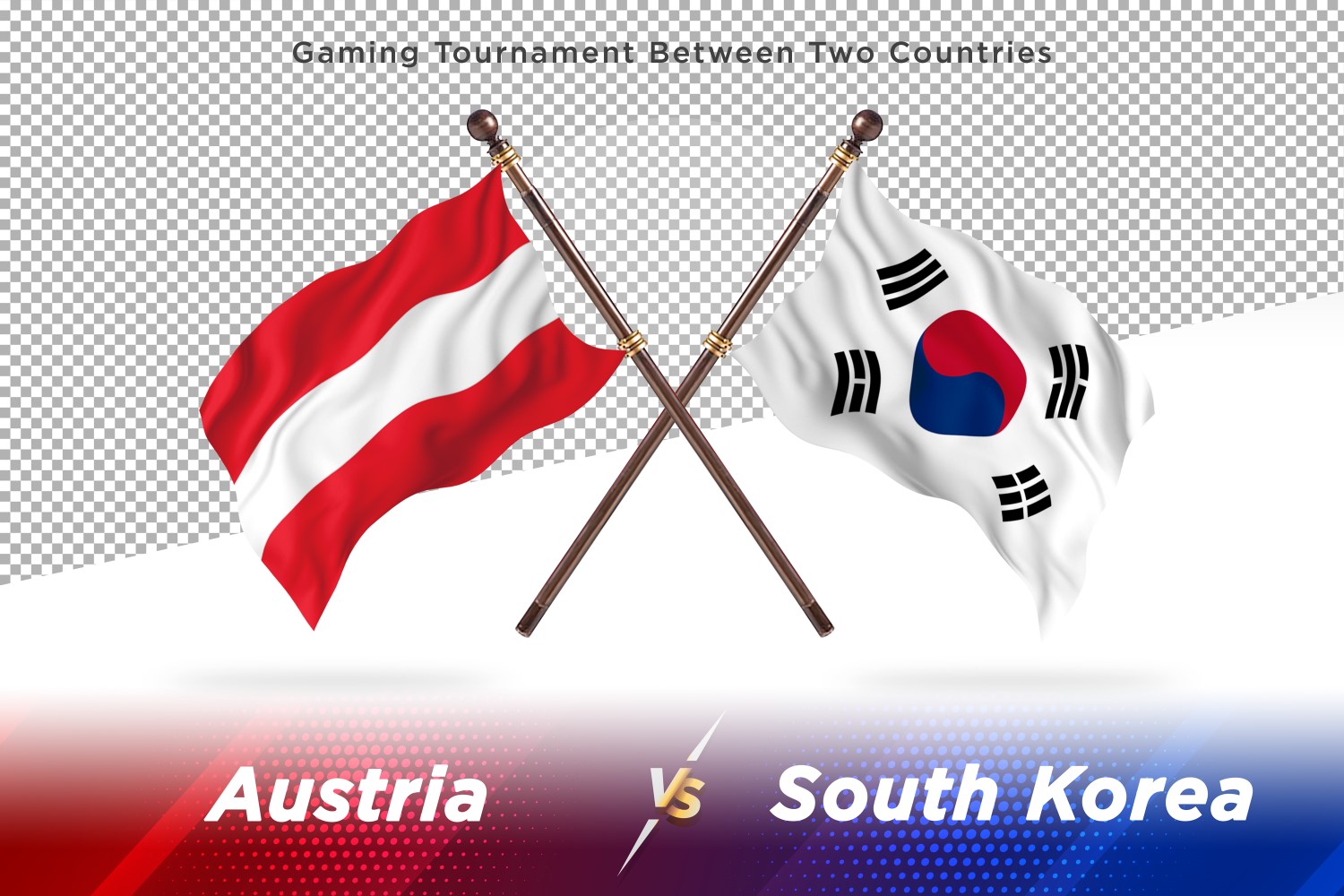 Austria versus south Korea Two Flags