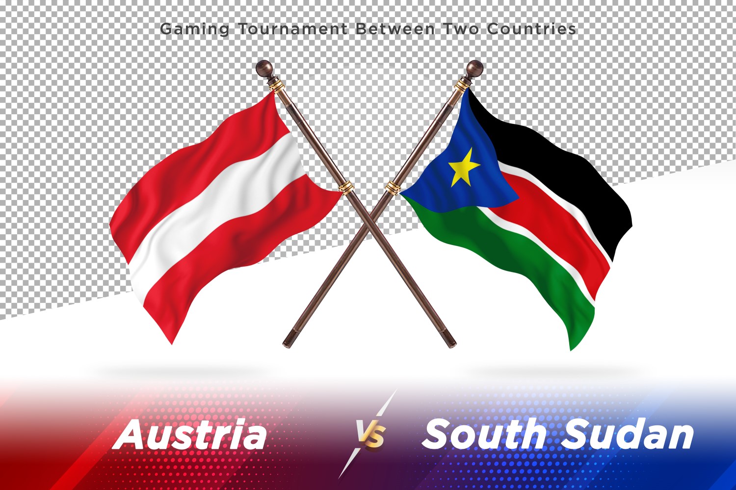 Austria versus south Sudan Two Flags