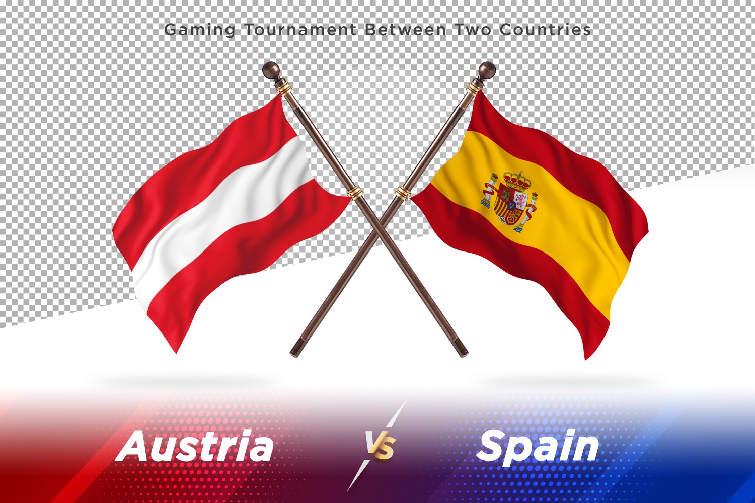 Austria versus Spain Two Flags