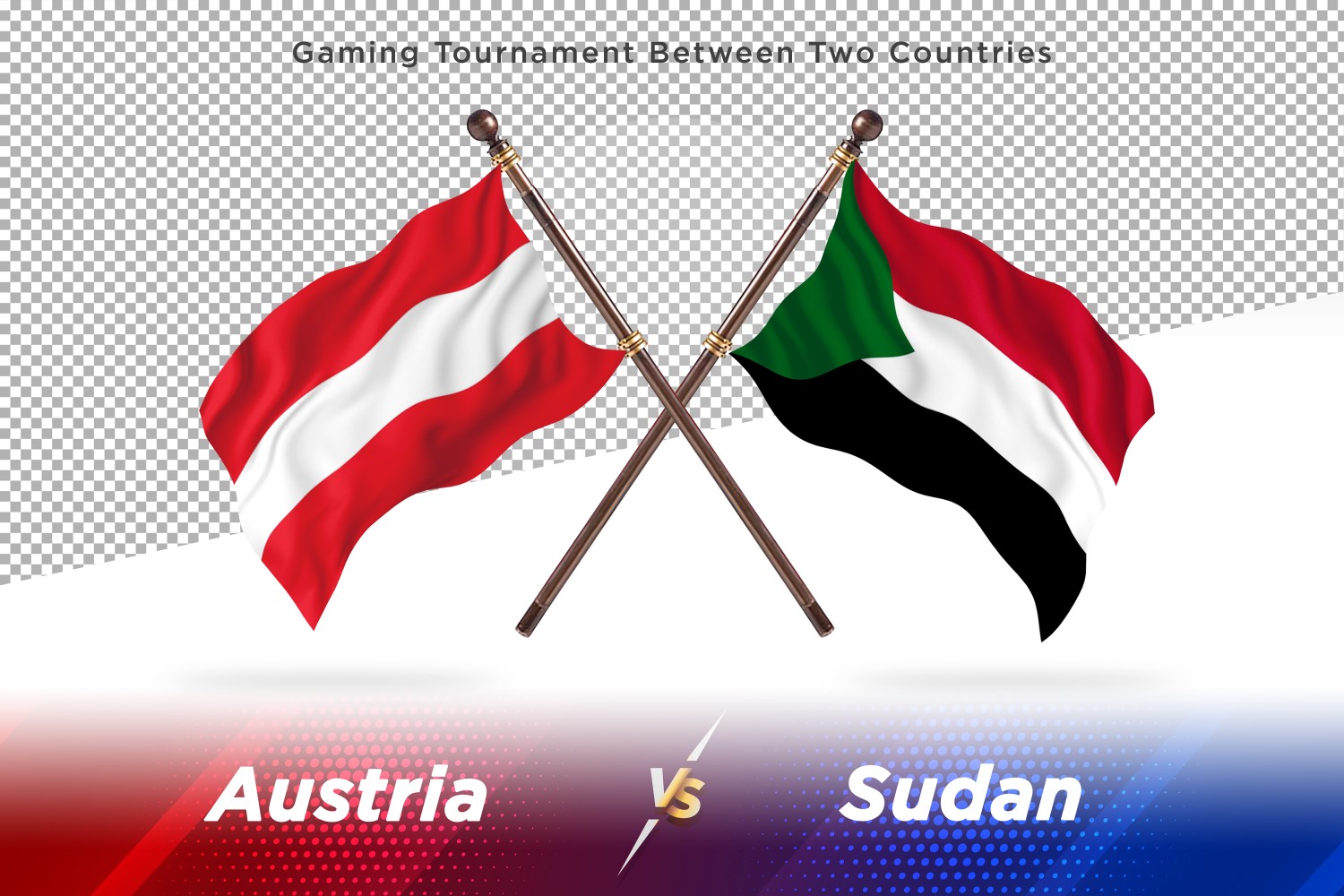 Austria versus Sudan Two Flags