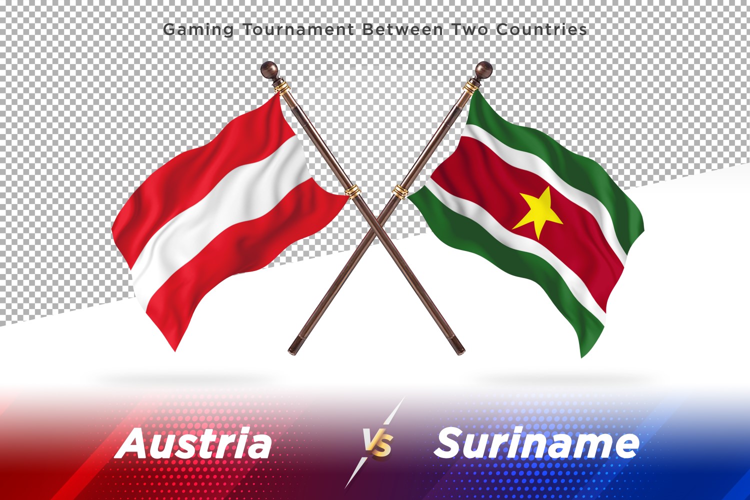 Austria versus Suriname Two Flags