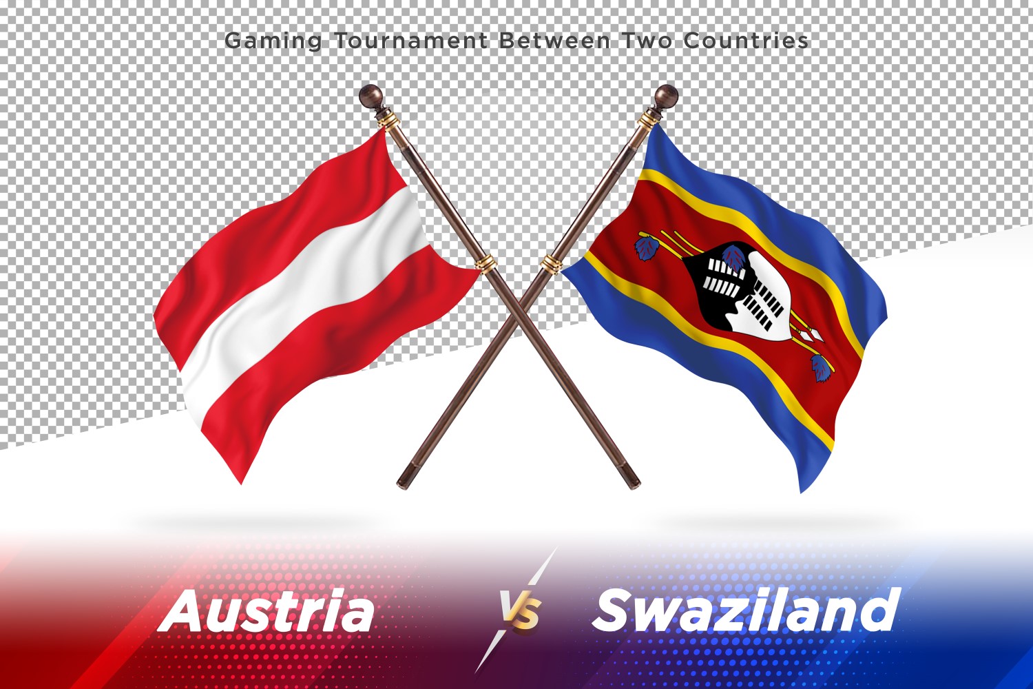 Austria versus Swaziland  Two Flags