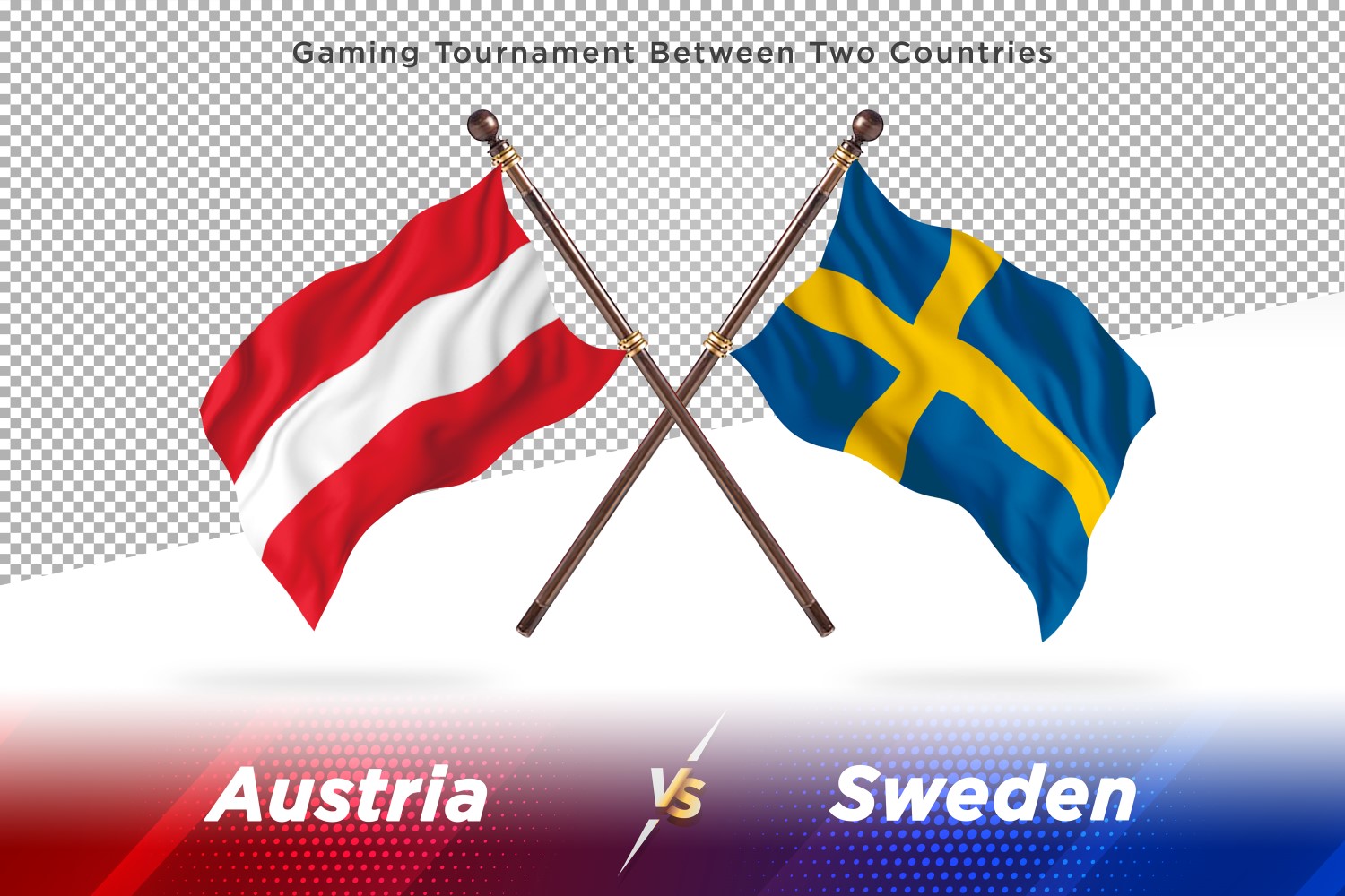 Austria versus Sweden Two Flags